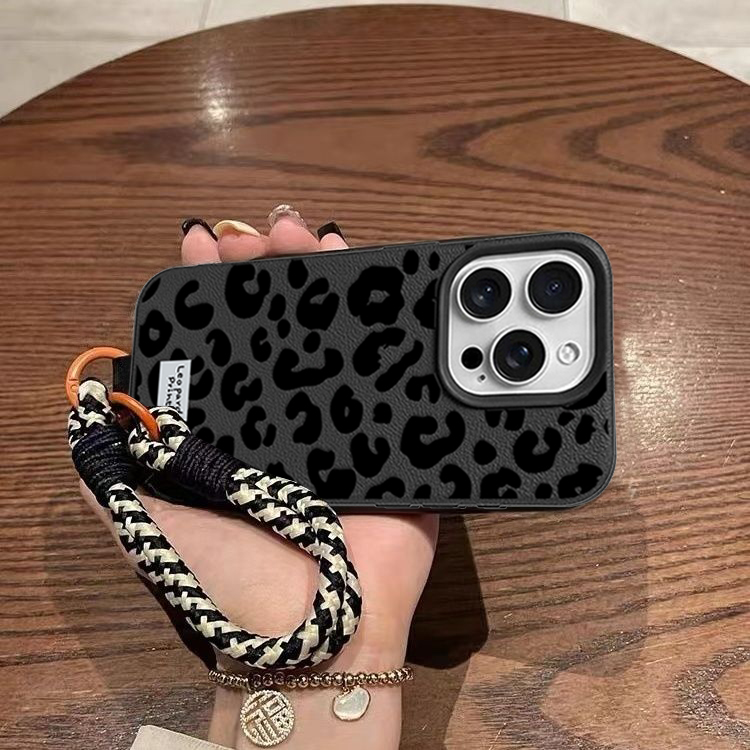 Realme Note 50 - Leopar desenli kordonlu kılıf Realme C53