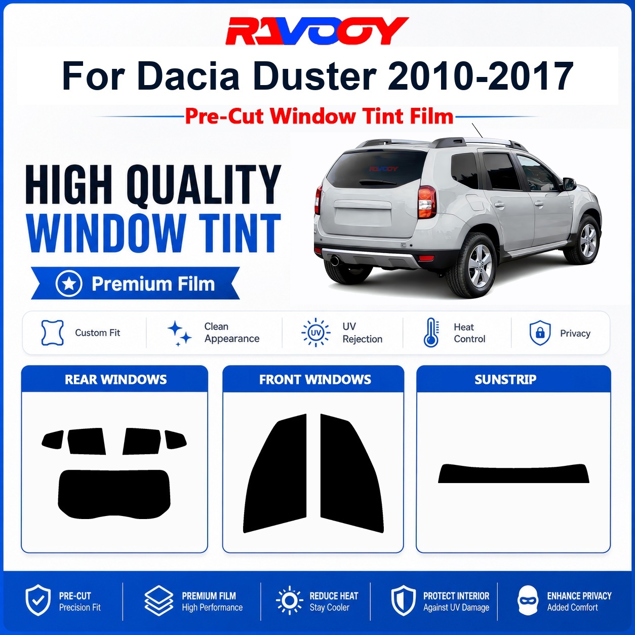 Privacy Screen Protector - Dacia Duster 2010-2017 Ön ve Arka