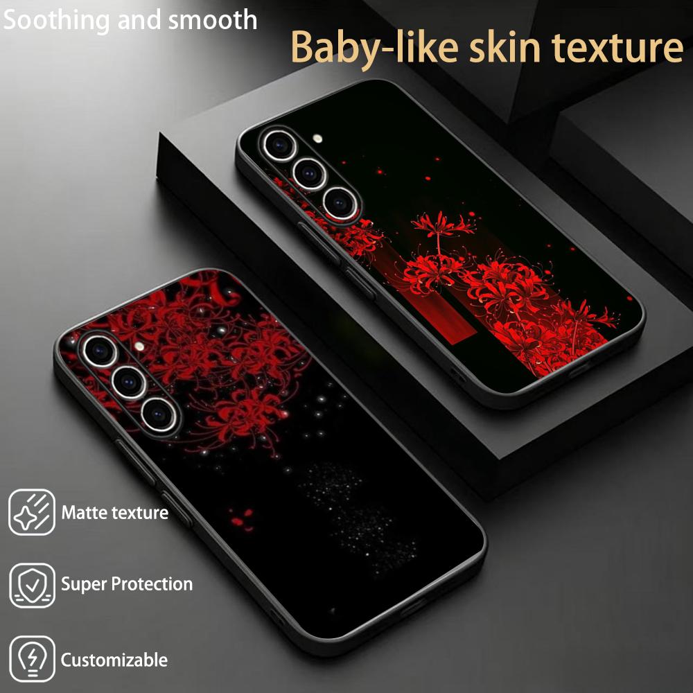 Samsung Galaxy S25 - Kırmızı Örümcek Zambağı Japon Sanatı Moda